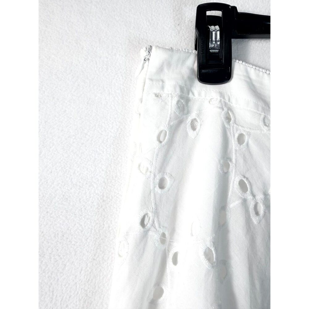 COMMENSE Women’s L White Eyelet Embroidered A-Line Maxi Skirt Lined - Picture 9 of 12